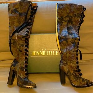 Olive Camo Calf Hair Thigh High Boot